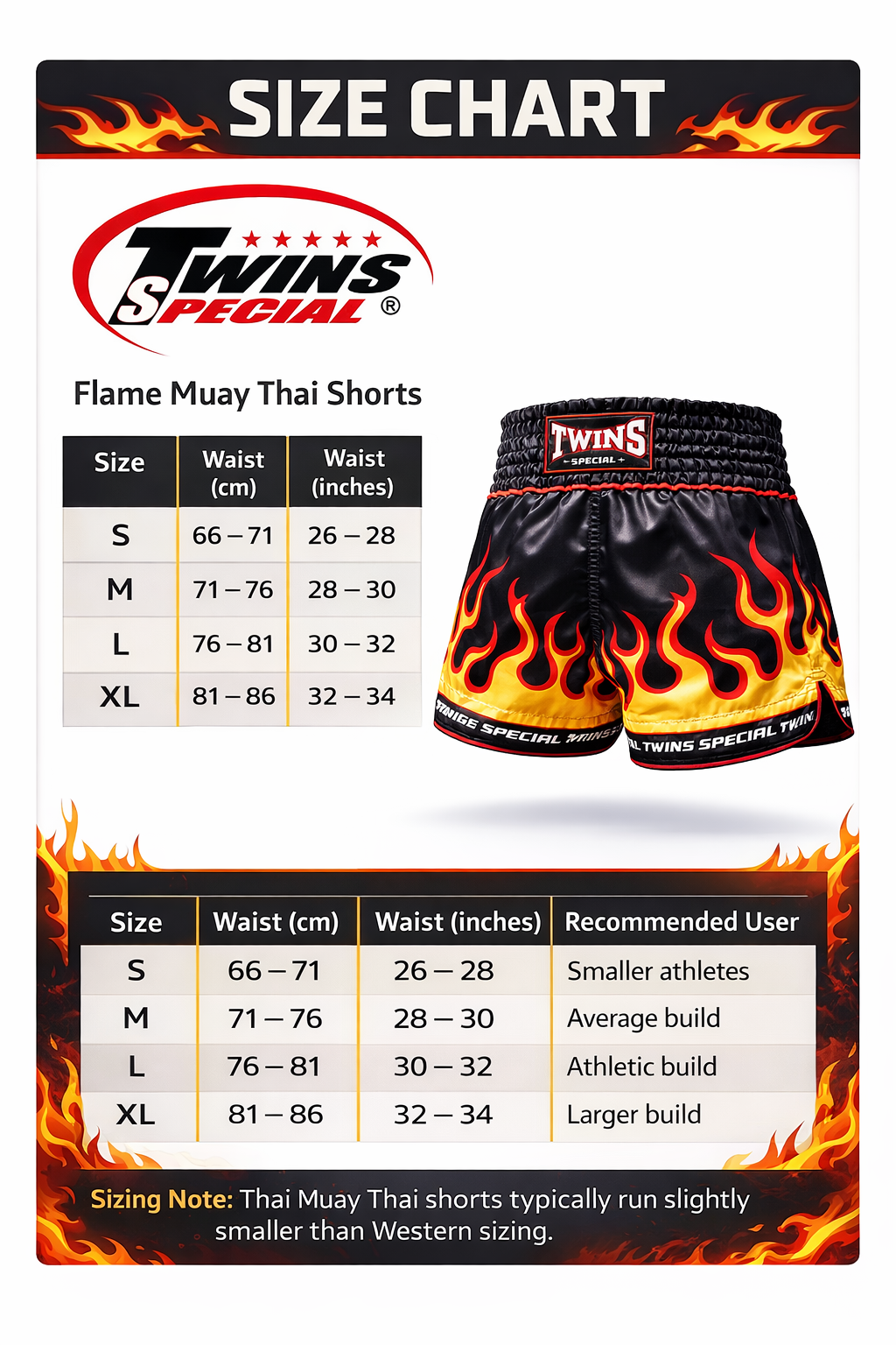 Twins Special Flame Muay Thai Shorts
