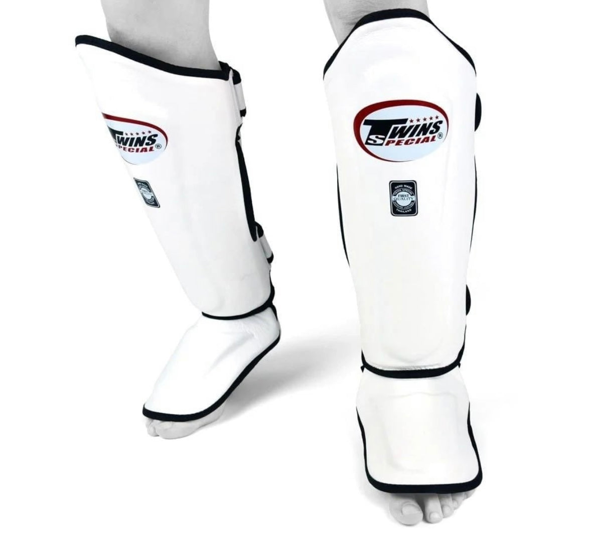 Twins SGL10 Double Padded Leather Shinguard - White