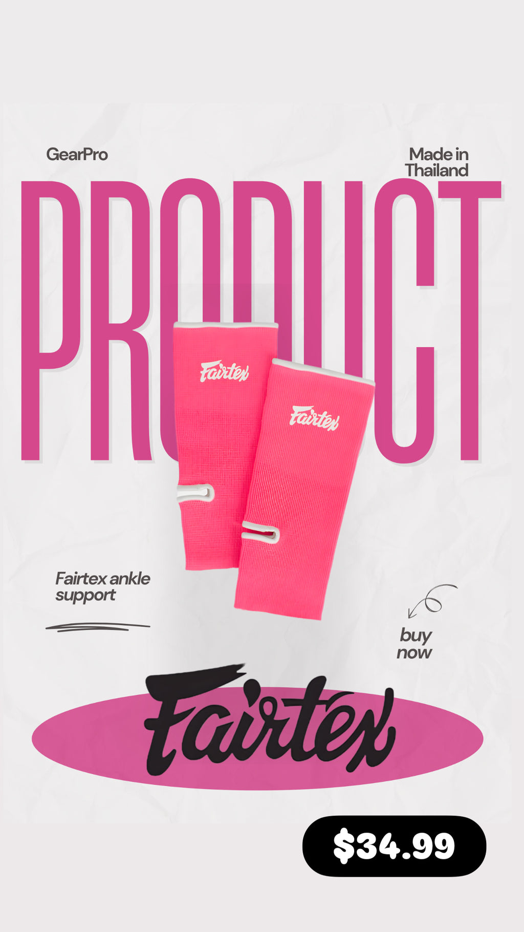 FAIRTEX PINK ANKLE SUPPORT