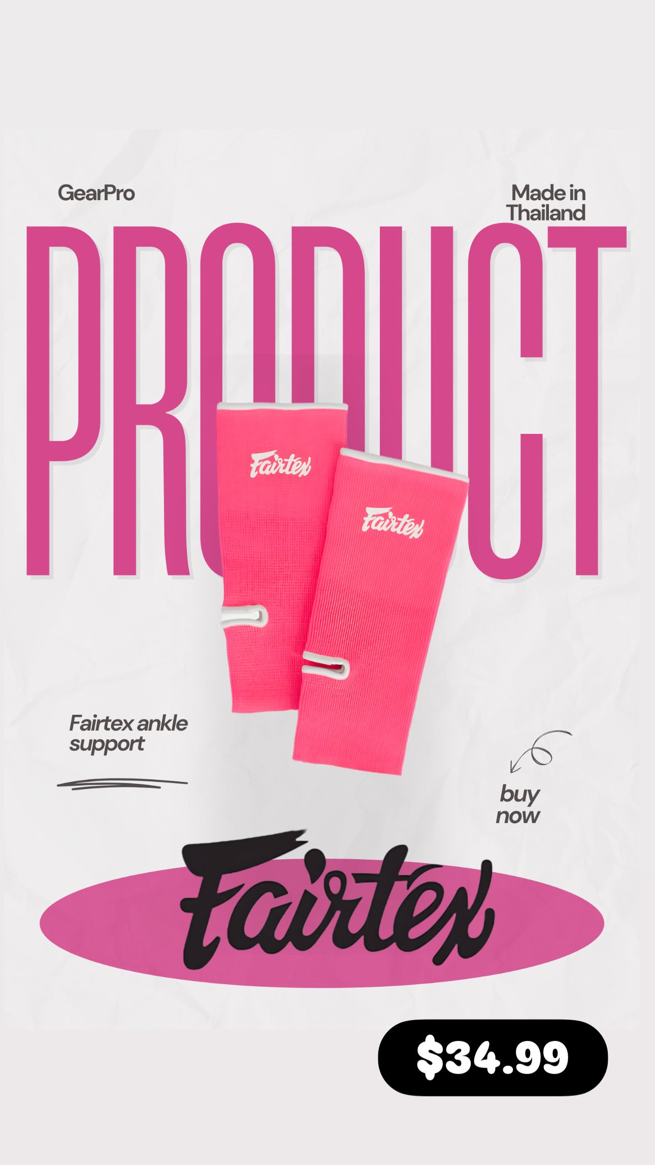 FAIRTEX PINK ANKLE SUPPORT