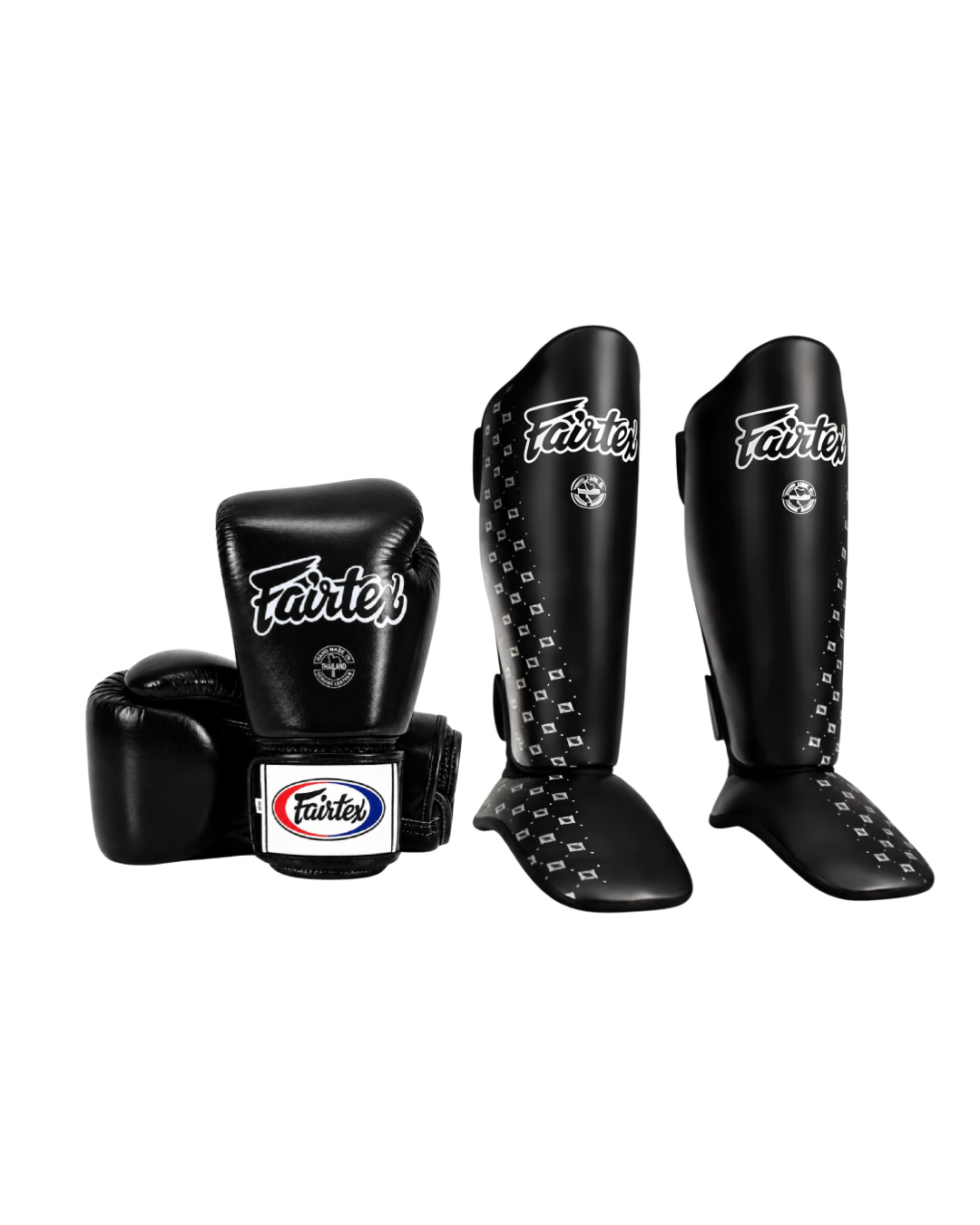 Fairtex Black Combo – SP5 Shin Guards + BGV1 Gloves