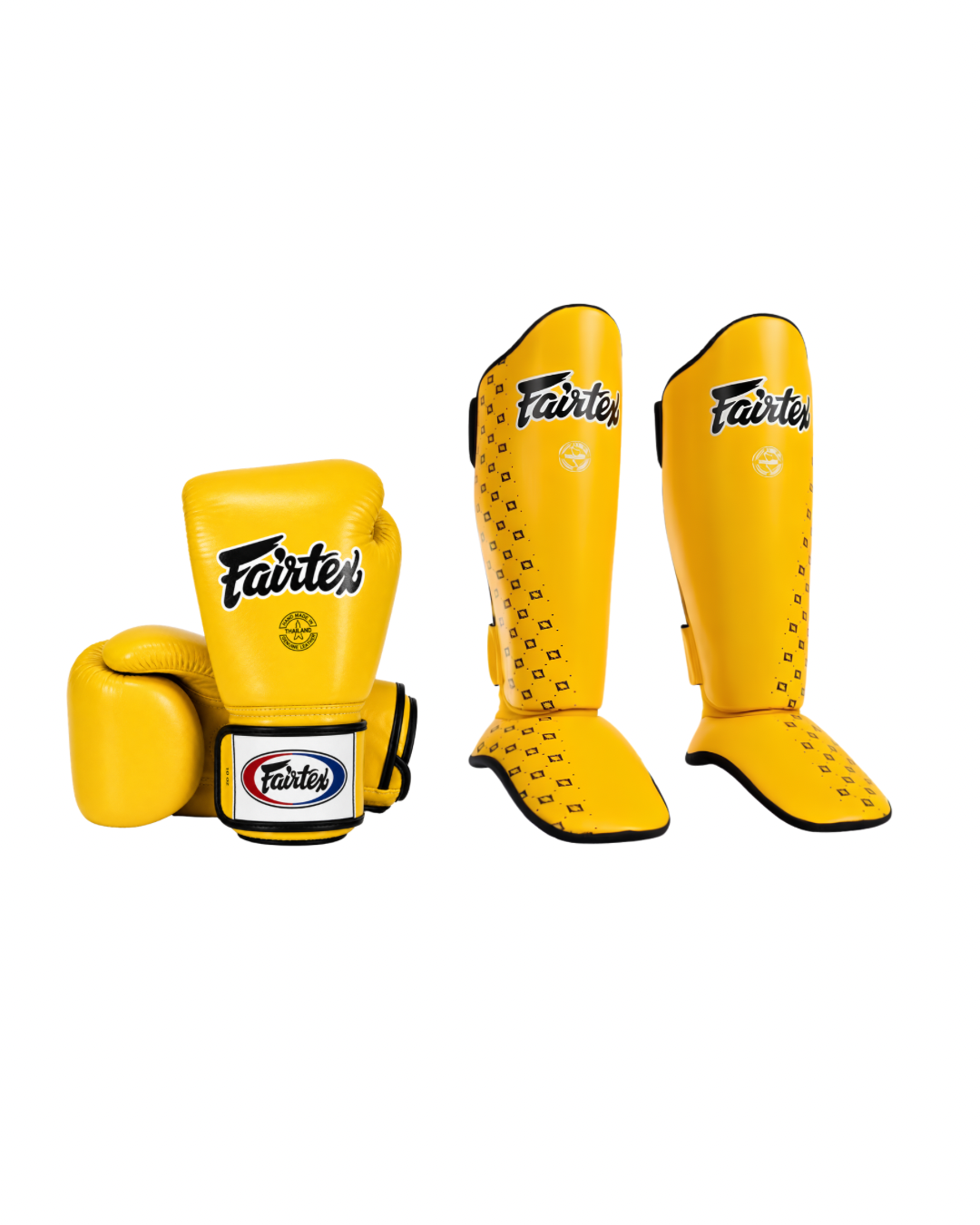 Fairtex Yellow Combo – SP5 Shin Guards + BGV1 Gloves